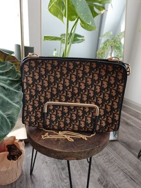 Vintage Christian Dior Trotter Canvas Chain Bag
